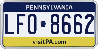 PA license plate LFO8662