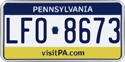 PA license plate LFO8673