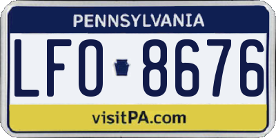 PA license plate LFO8676