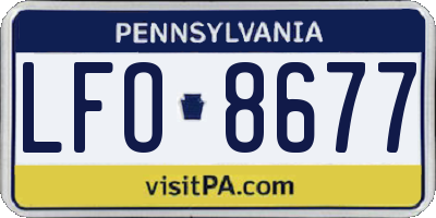 PA license plate LFO8677