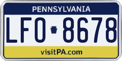 PA license plate LFO8678