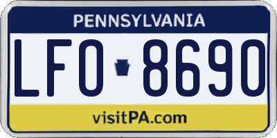 PA license plate LFO8690