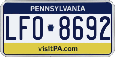 PA license plate LFO8692