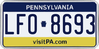 PA license plate LFO8693