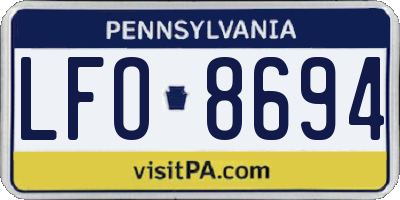 PA license plate LFO8694