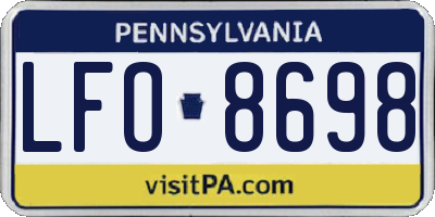 PA license plate LFO8698