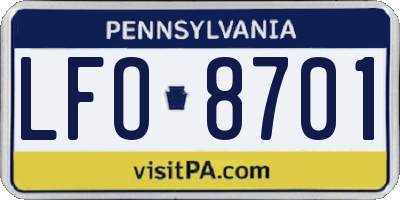 PA license plate LFO8701