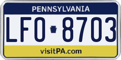 PA license plate LFO8703