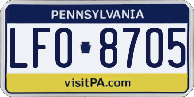PA license plate LFO8705