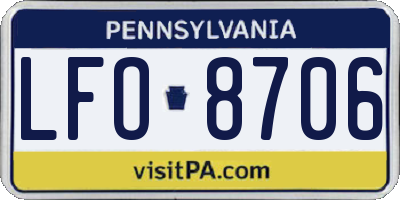 PA license plate LFO8706