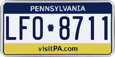 PA license plate LFO8711