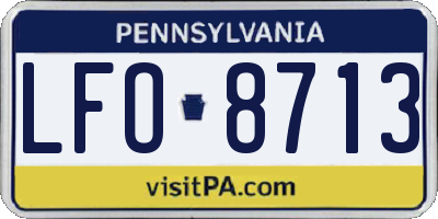 PA license plate LFO8713