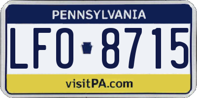 PA license plate LFO8715