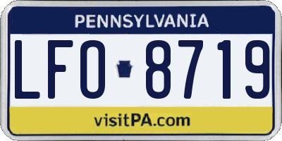 PA license plate LFO8719