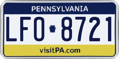 PA license plate LFO8721