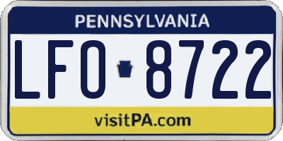 PA license plate LFO8722
