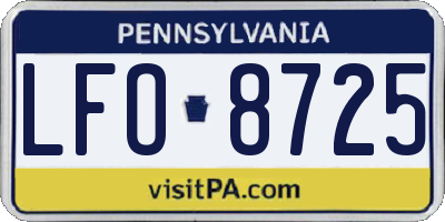 PA license plate LFO8725