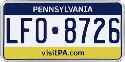 PA license plate LFO8726