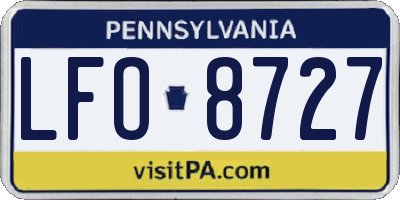 PA license plate LFO8727