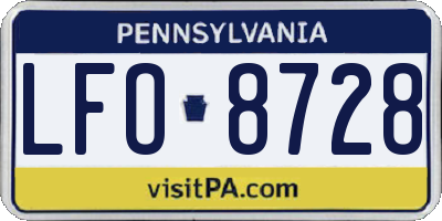 PA license plate LFO8728