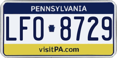 PA license plate LFO8729