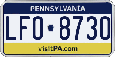 PA license plate LFO8730