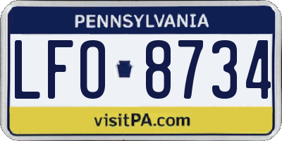 PA license plate LFO8734