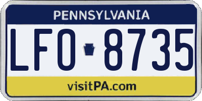 PA license plate LFO8735