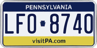 PA license plate LFO8740