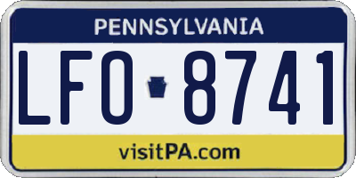PA license plate LFO8741