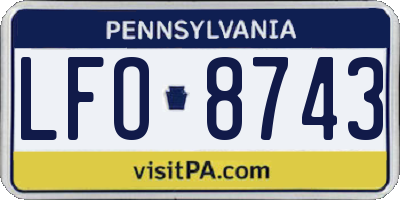 PA license plate LFO8743