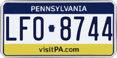 PA license plate LFO8744