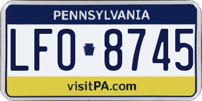 PA license plate LFO8745