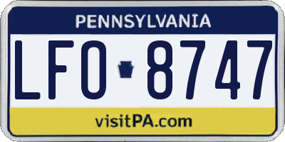 PA license plate LFO8747