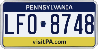 PA license plate LFO8748