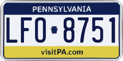 PA license plate LFO8751