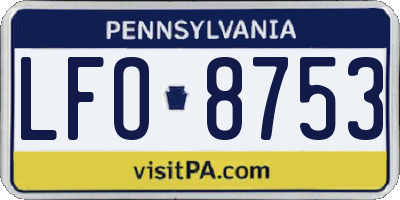 PA license plate LFO8753
