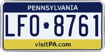 PA license plate LFO8761