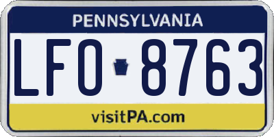 PA license plate LFO8763