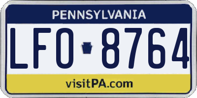 PA license plate LFO8764
