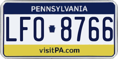 PA license plate LFO8766