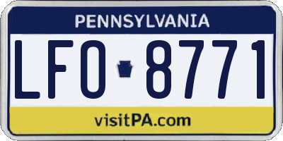 PA license plate LFO8771