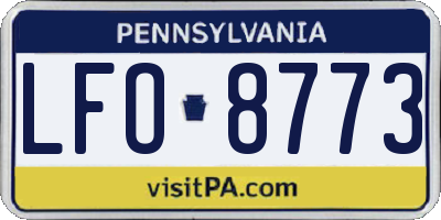 PA license plate LFO8773