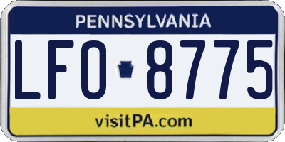 PA license plate LFO8775