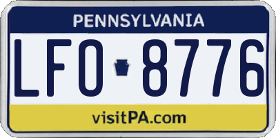 PA license plate LFO8776