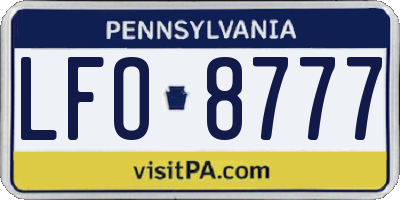 PA license plate LFO8777