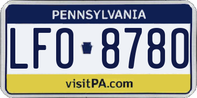 PA license plate LFO8780
