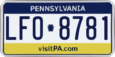 PA license plate LFO8781