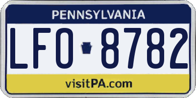 PA license plate LFO8782