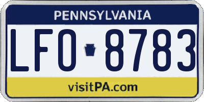 PA license plate LFO8783